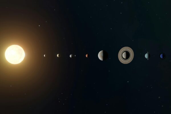 Stunning depiction of the solar system featuring planets and the sun in space.